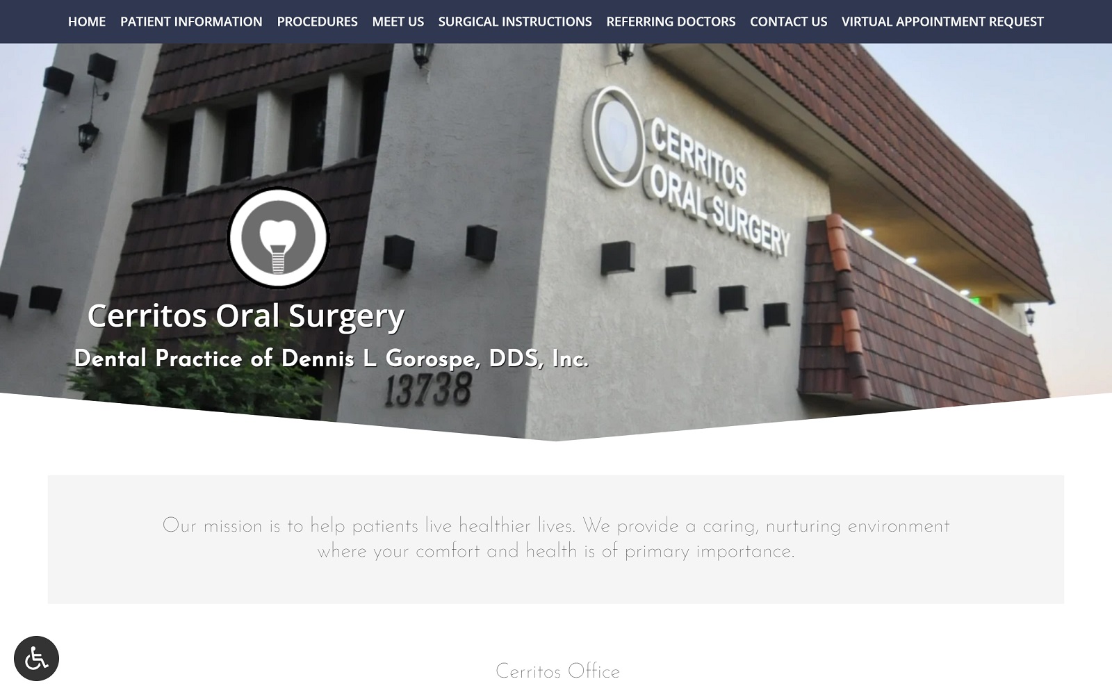 cerritosoralsurgery.com screenshot