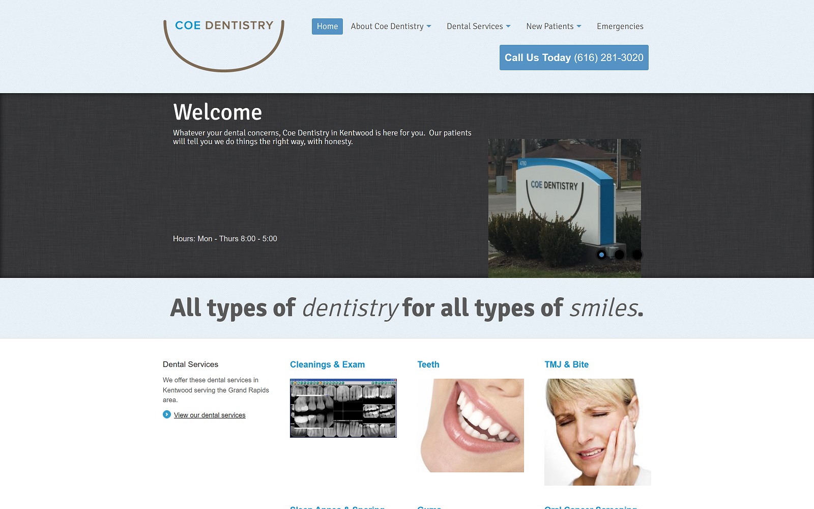 coe-dentistry.com screenshot