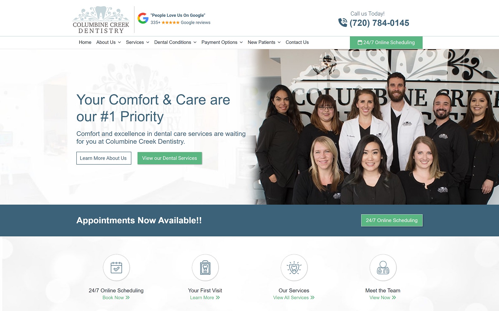 columbinecreekdentistry.com screenshot