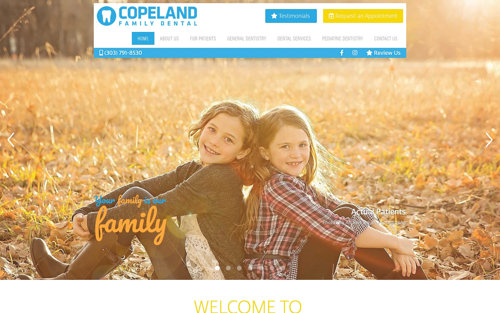 copelandfamilydental.com screenshot