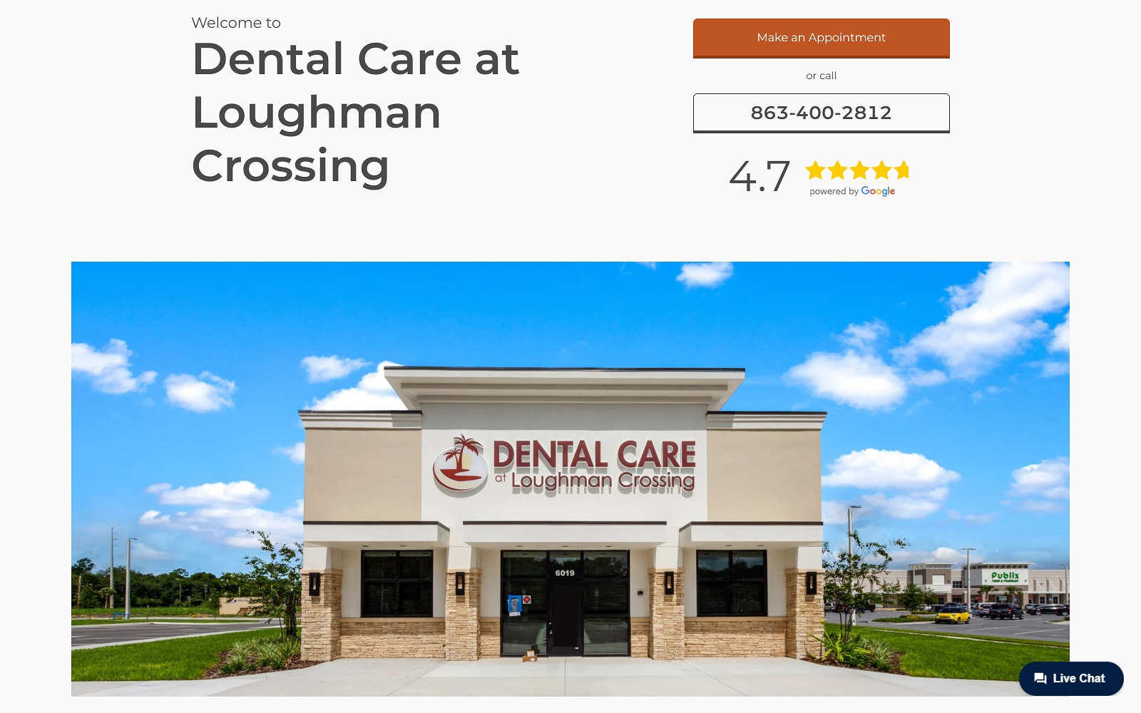 dentalcareatloughmancrossing.com screenshot