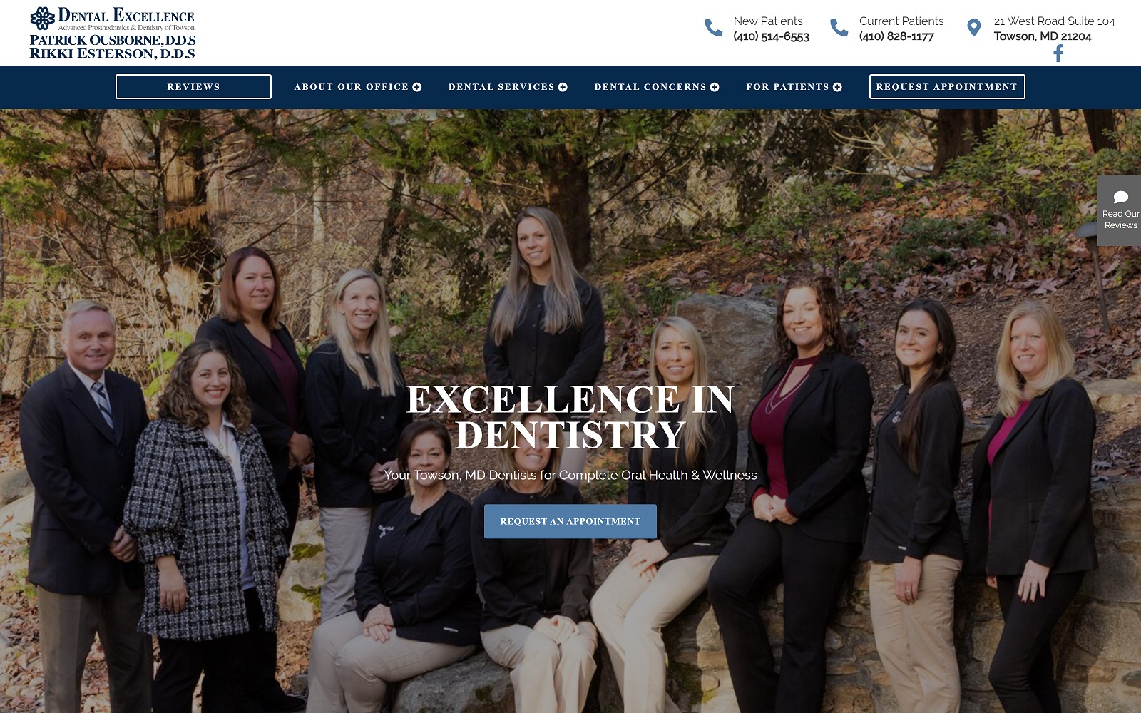 dentalexcellencetowson.com screenshot