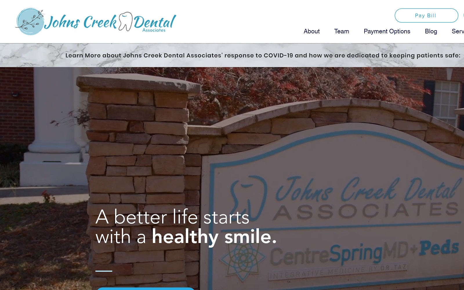 dentistinjohnscreek.com screenshot