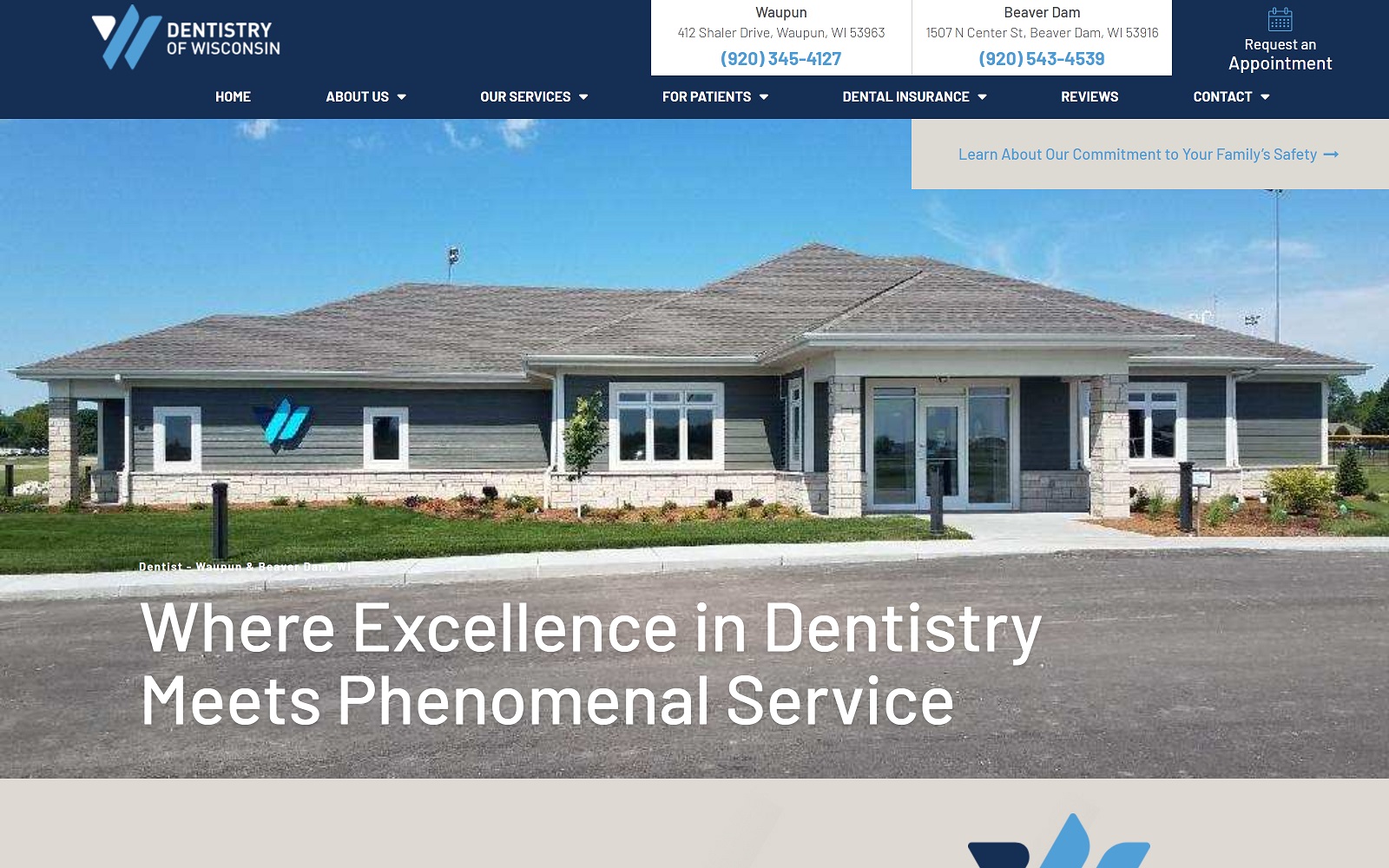 dentistryofwisconsin.com screenshot