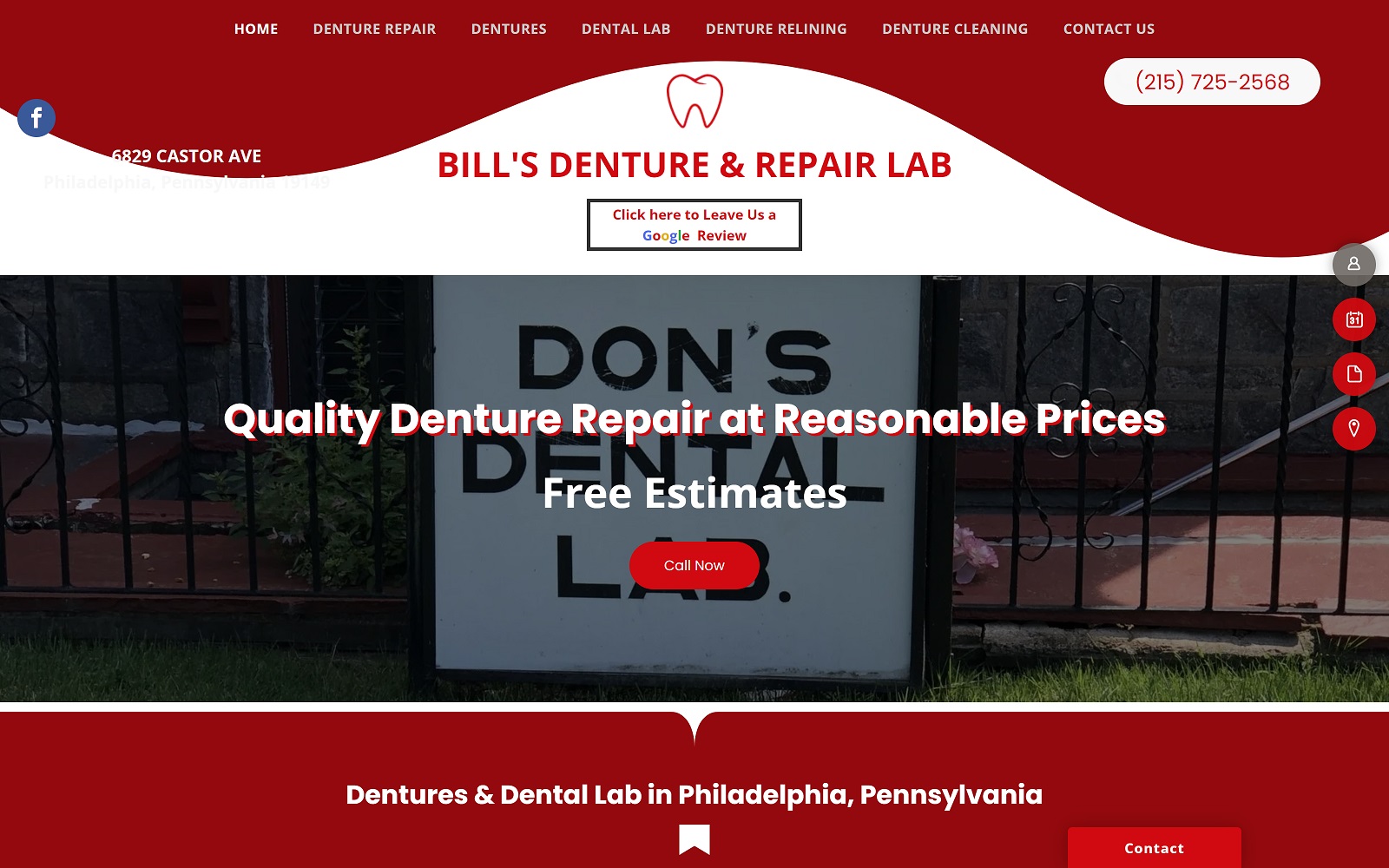 donsdenturerepairphilapa.com screenshot