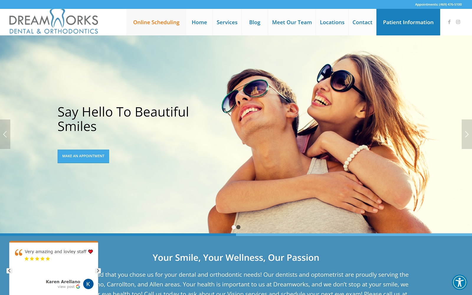 dreamworksdentalprosper.com screenshot