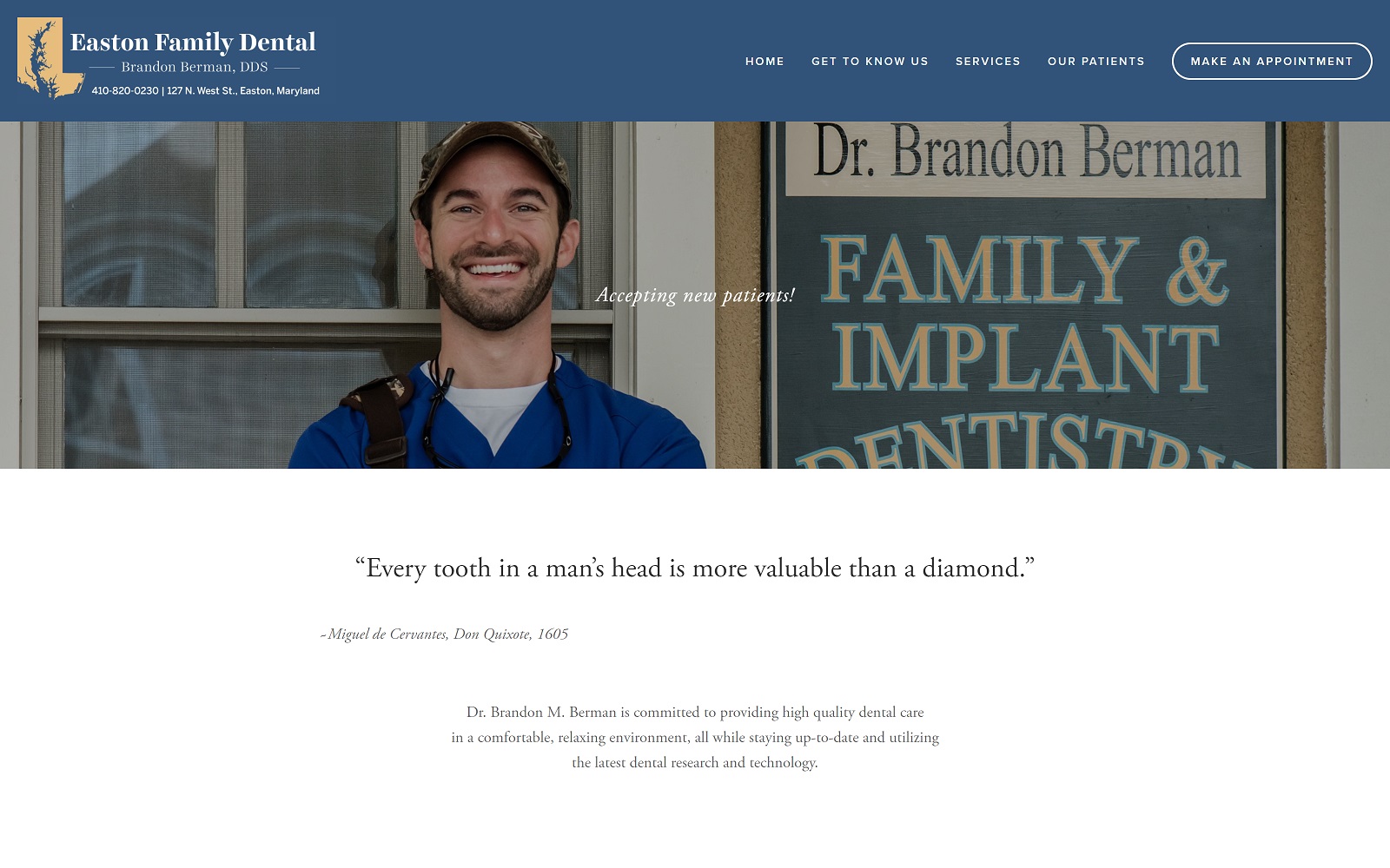 eastonfamilydentist.com screenshot