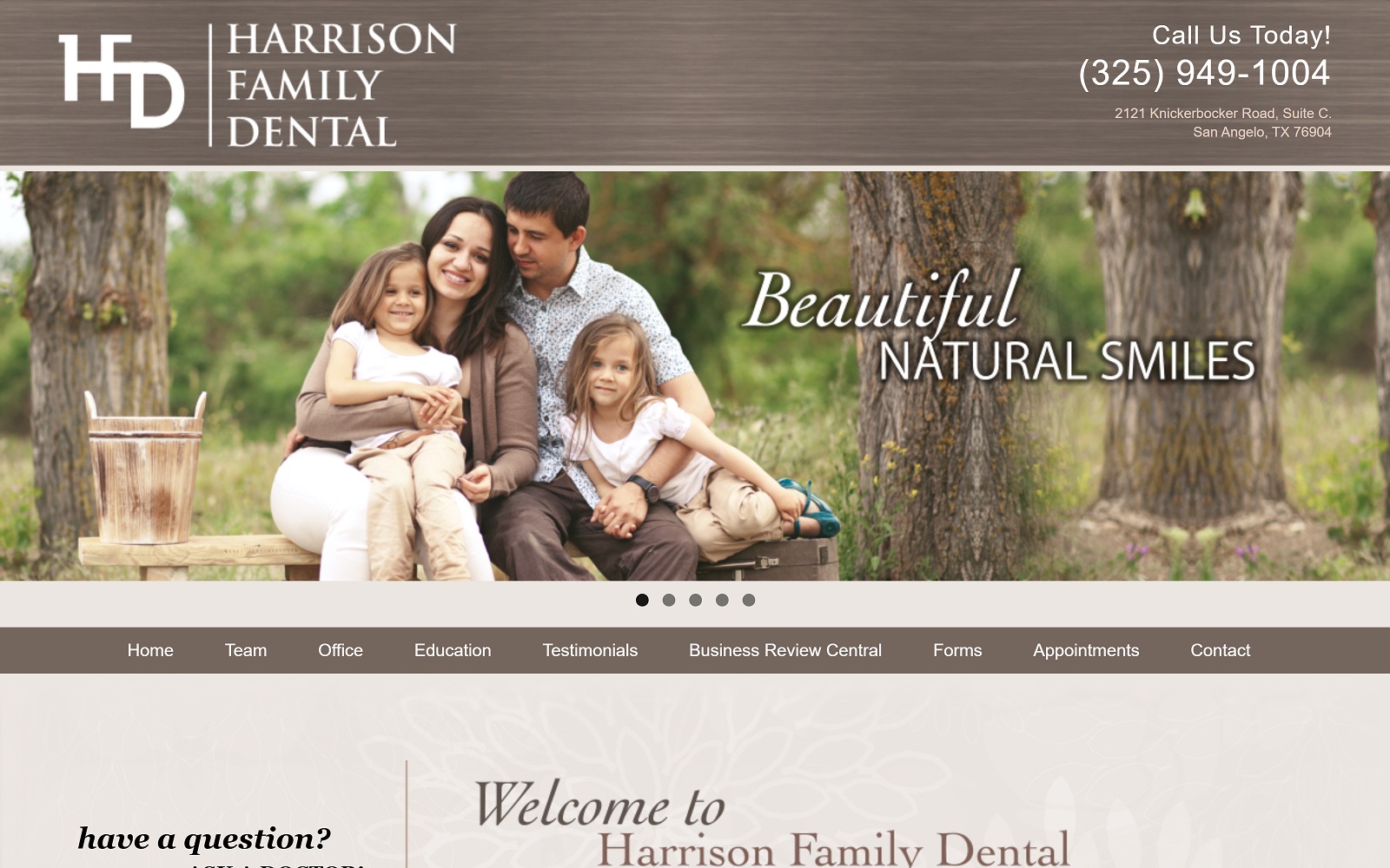harrisonfamilydentaltx.com screenshot