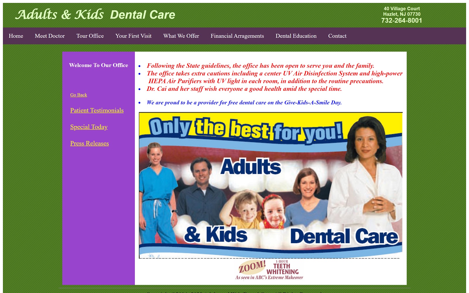 hazletdental.com screenshot