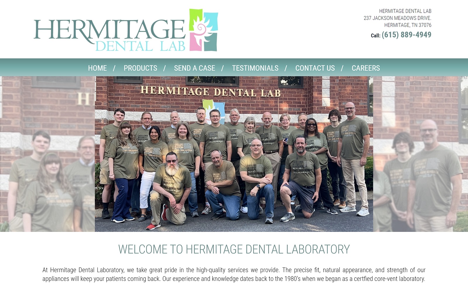 hermitagedentallab.com screenshot