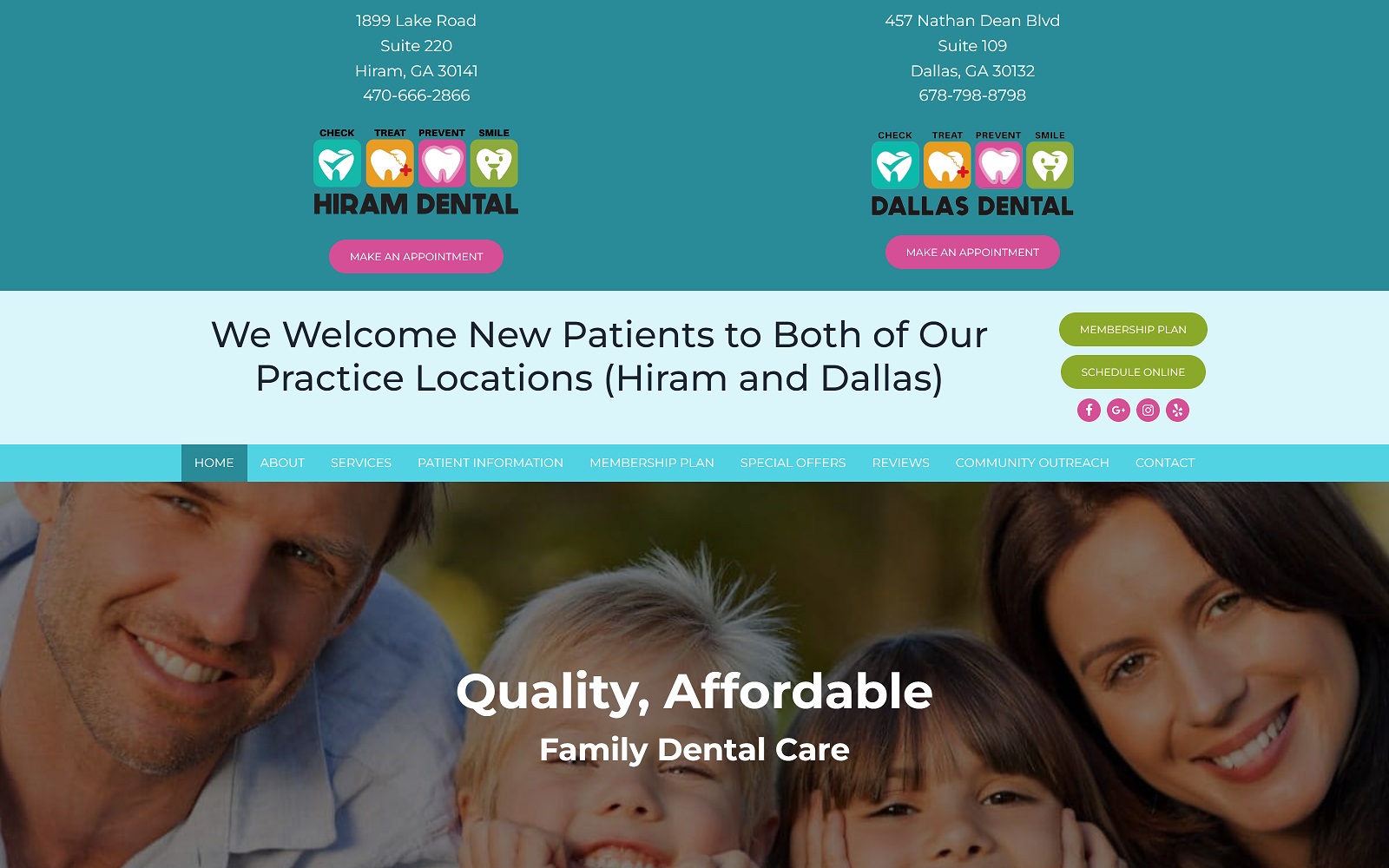 hiramdentalsmiles.com screenshot