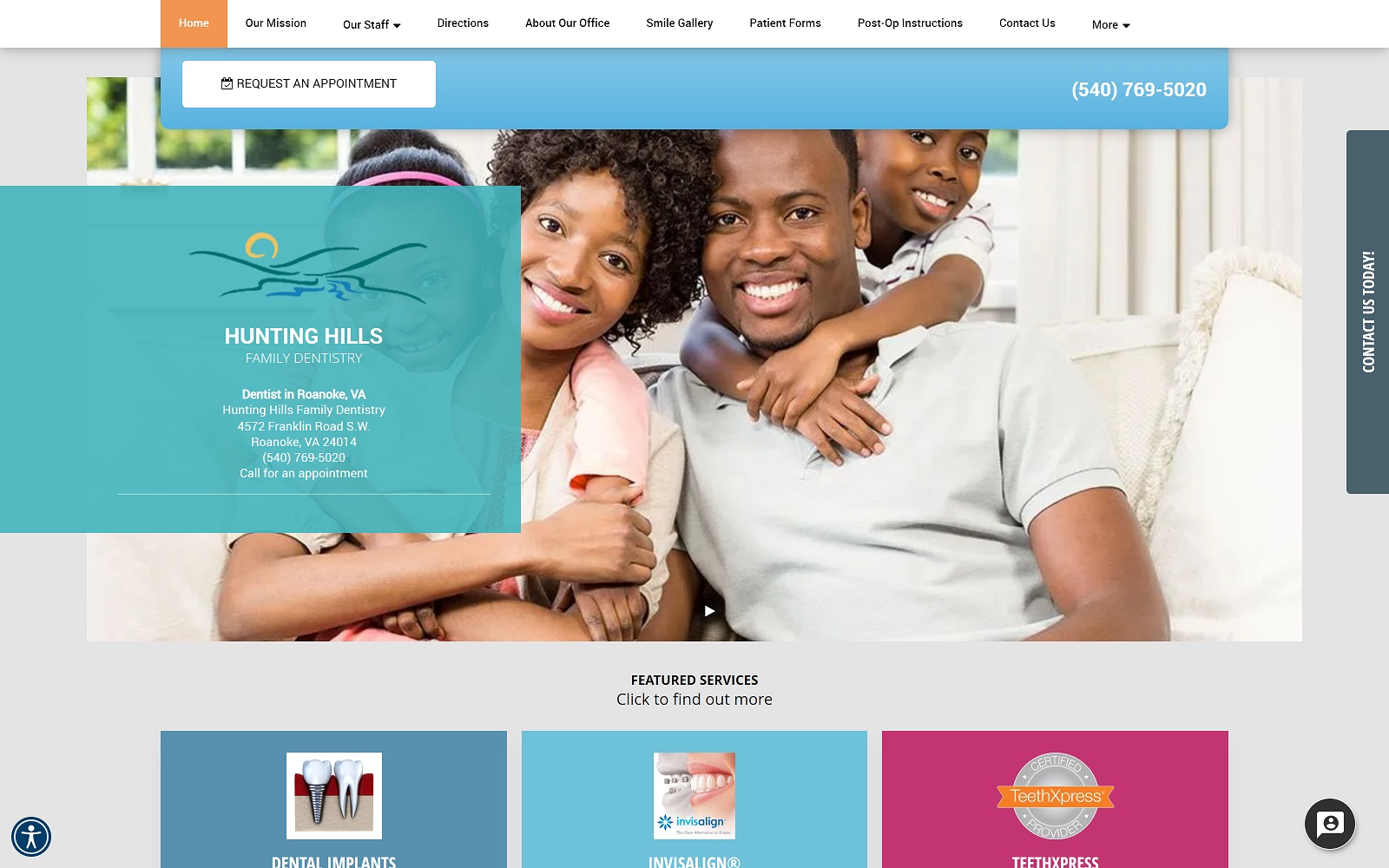 huntinghillsdentistry.com screenshot