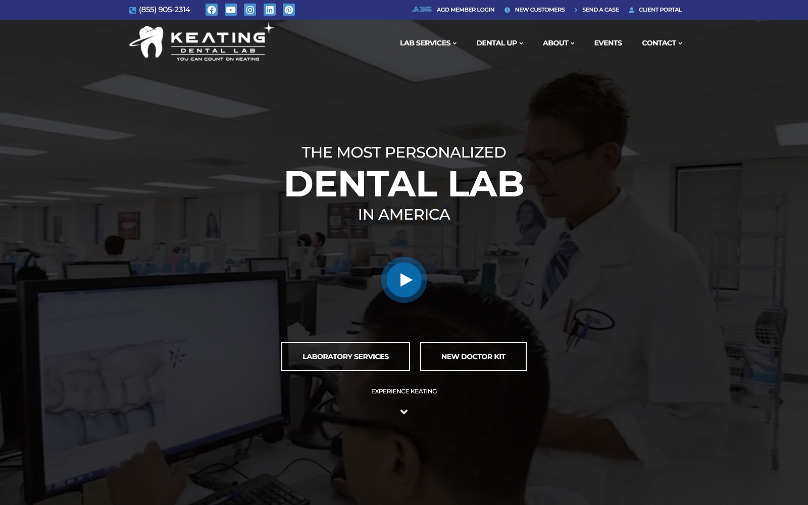 keatingdentallab.com screenshot