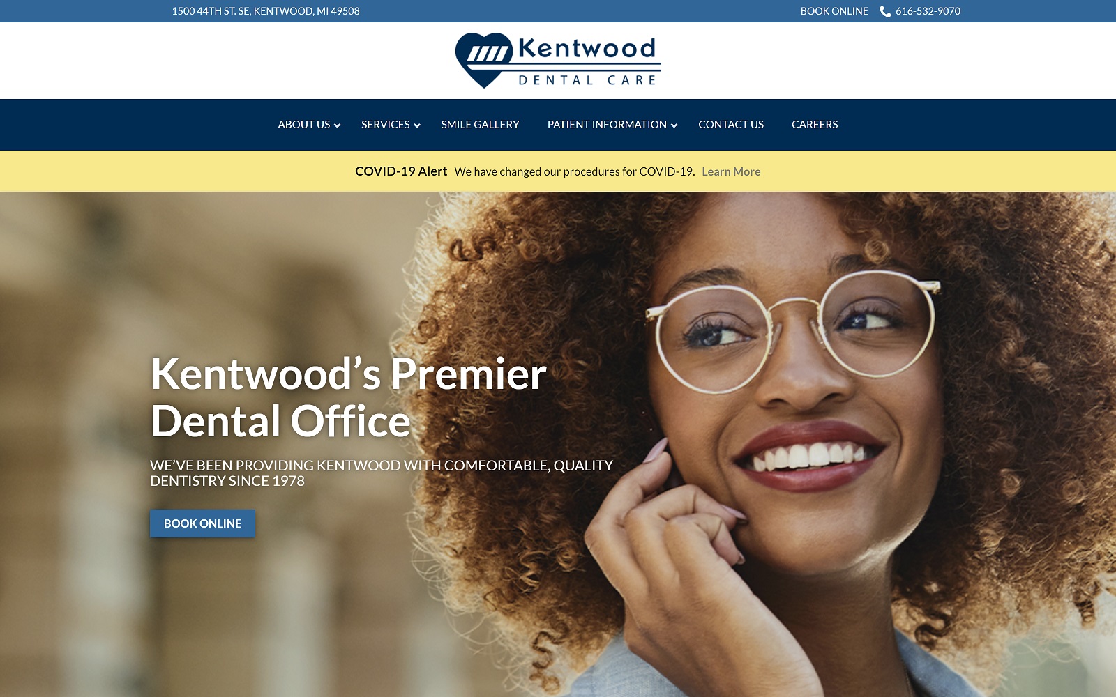 kentwooddentalcare.com screenshot