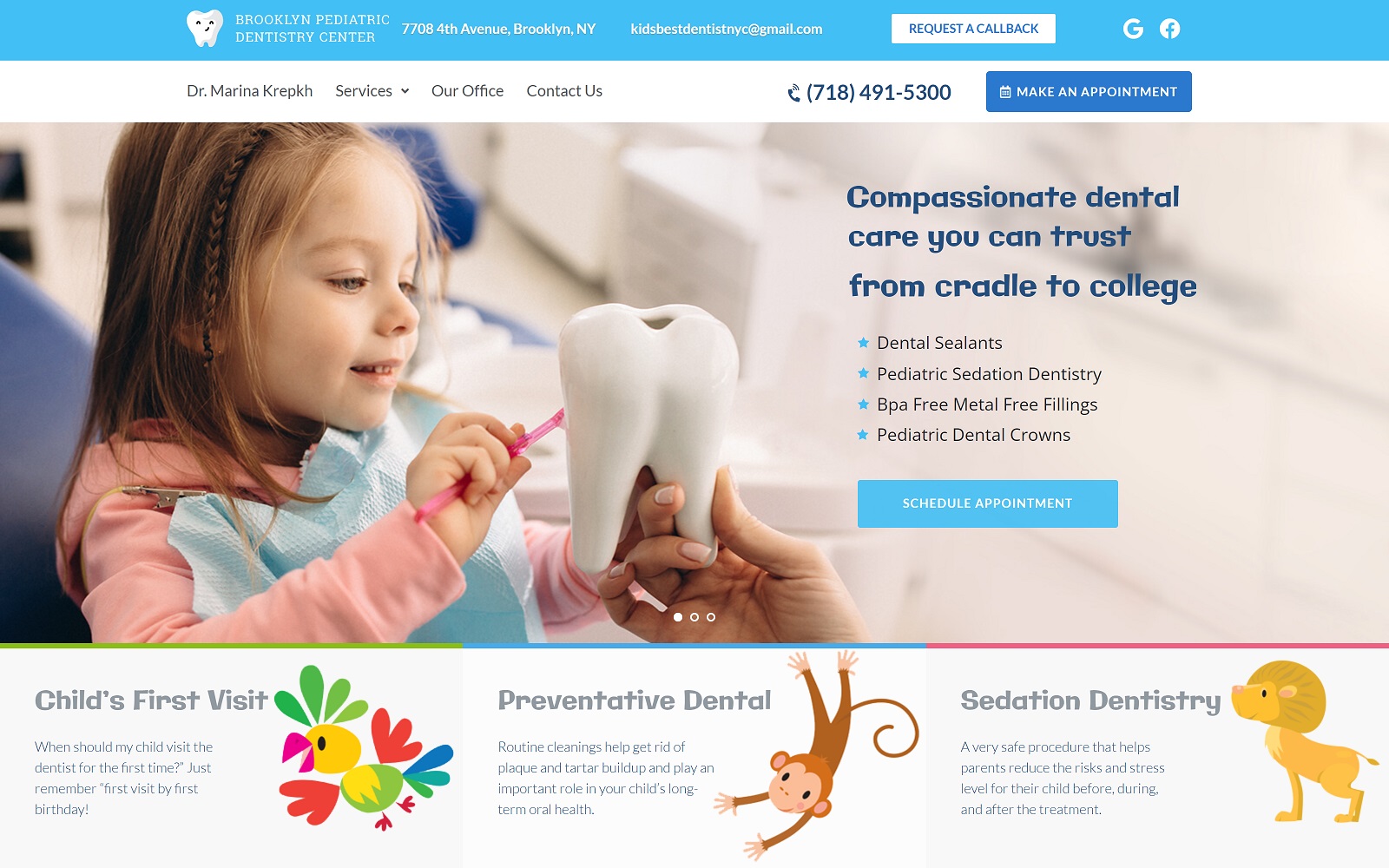 kidsbestdentistnyc.com screenshot