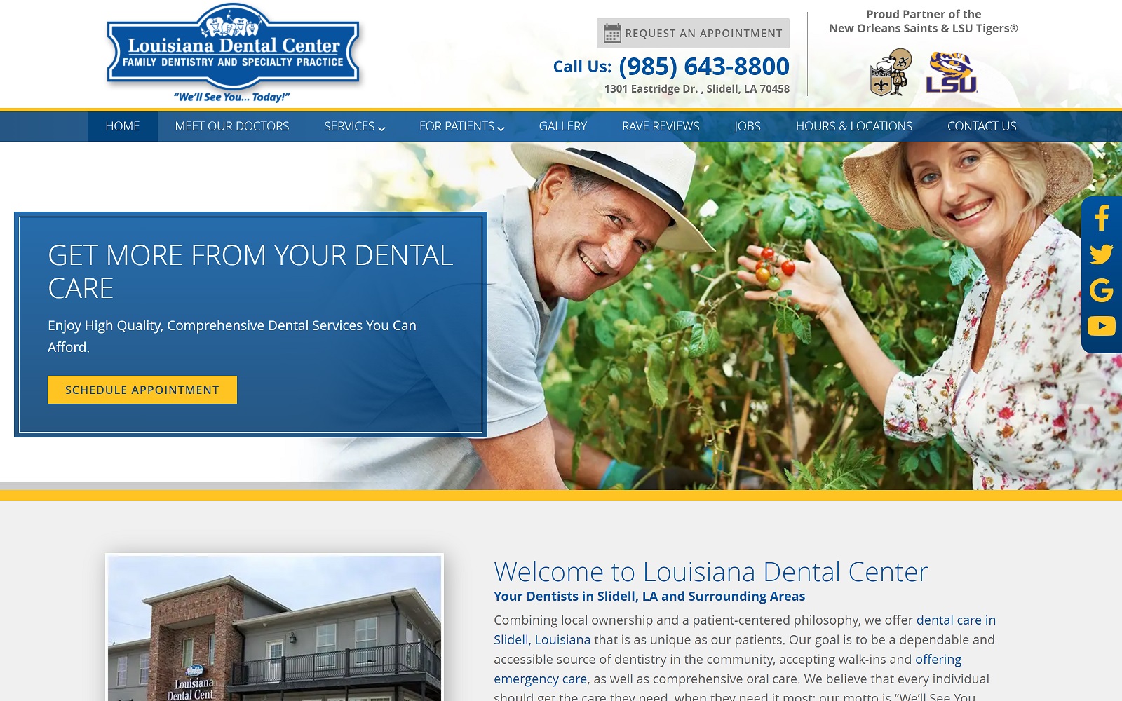 ladentalcenterslidell.com screenshot