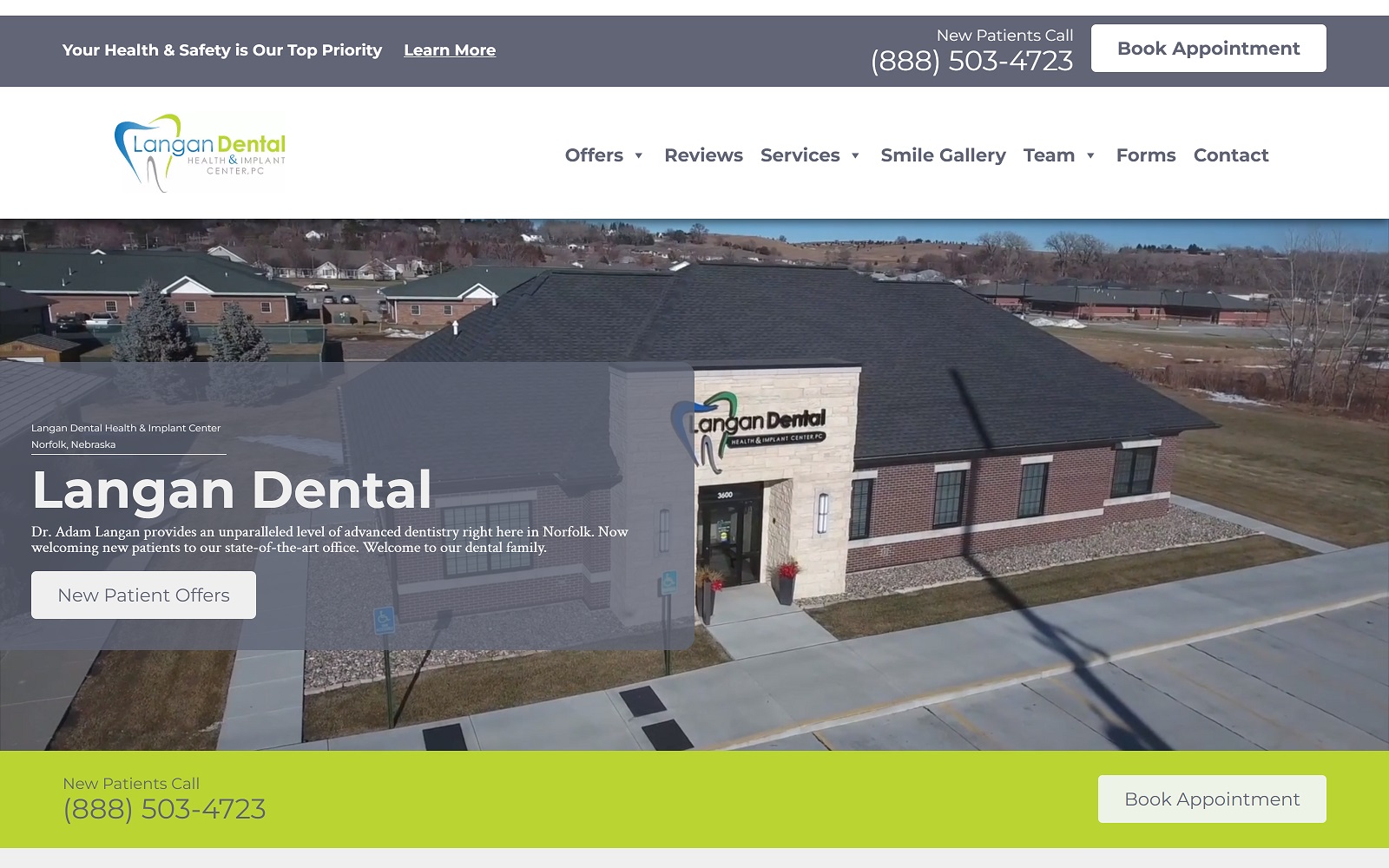 langandentalhealthcenter.com screenshot