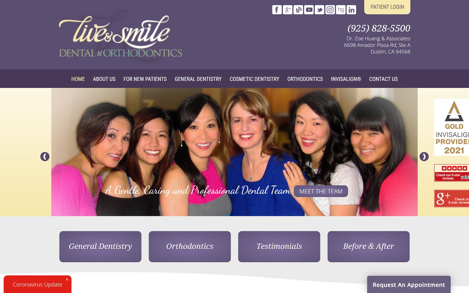 liveandsmiledental.com screenshot