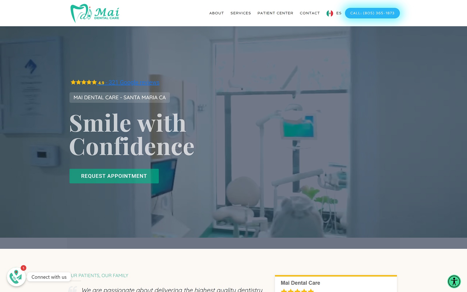 maidentalcares.com screenshot