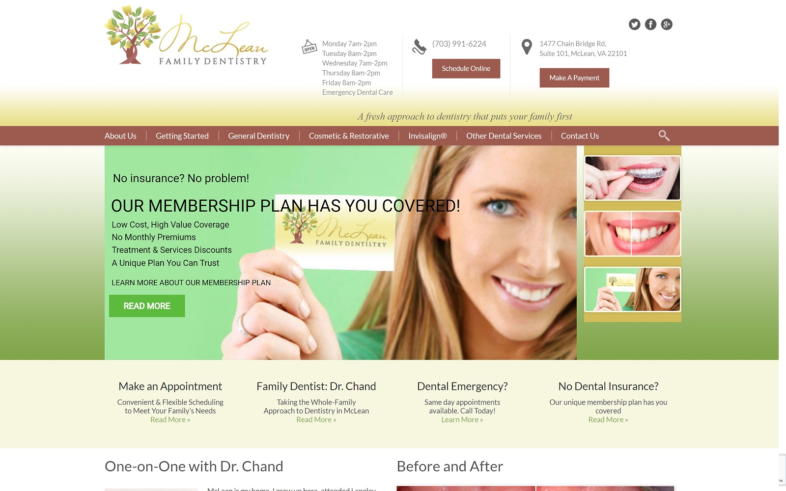 mcleanfamilydentistry.com screenshot