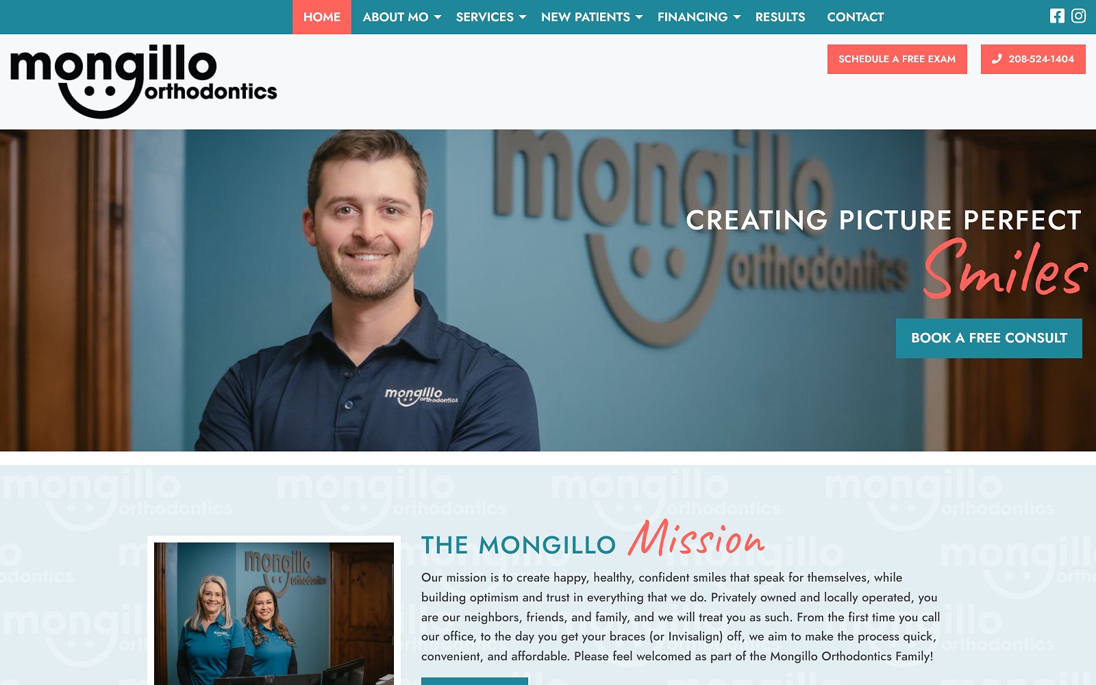 mongilloortho.com screenshot