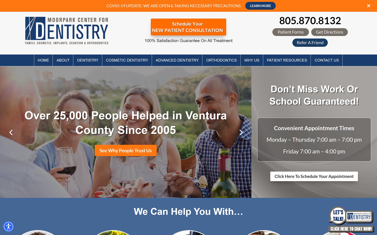 moorparkcenterfordentistry.com screenshot