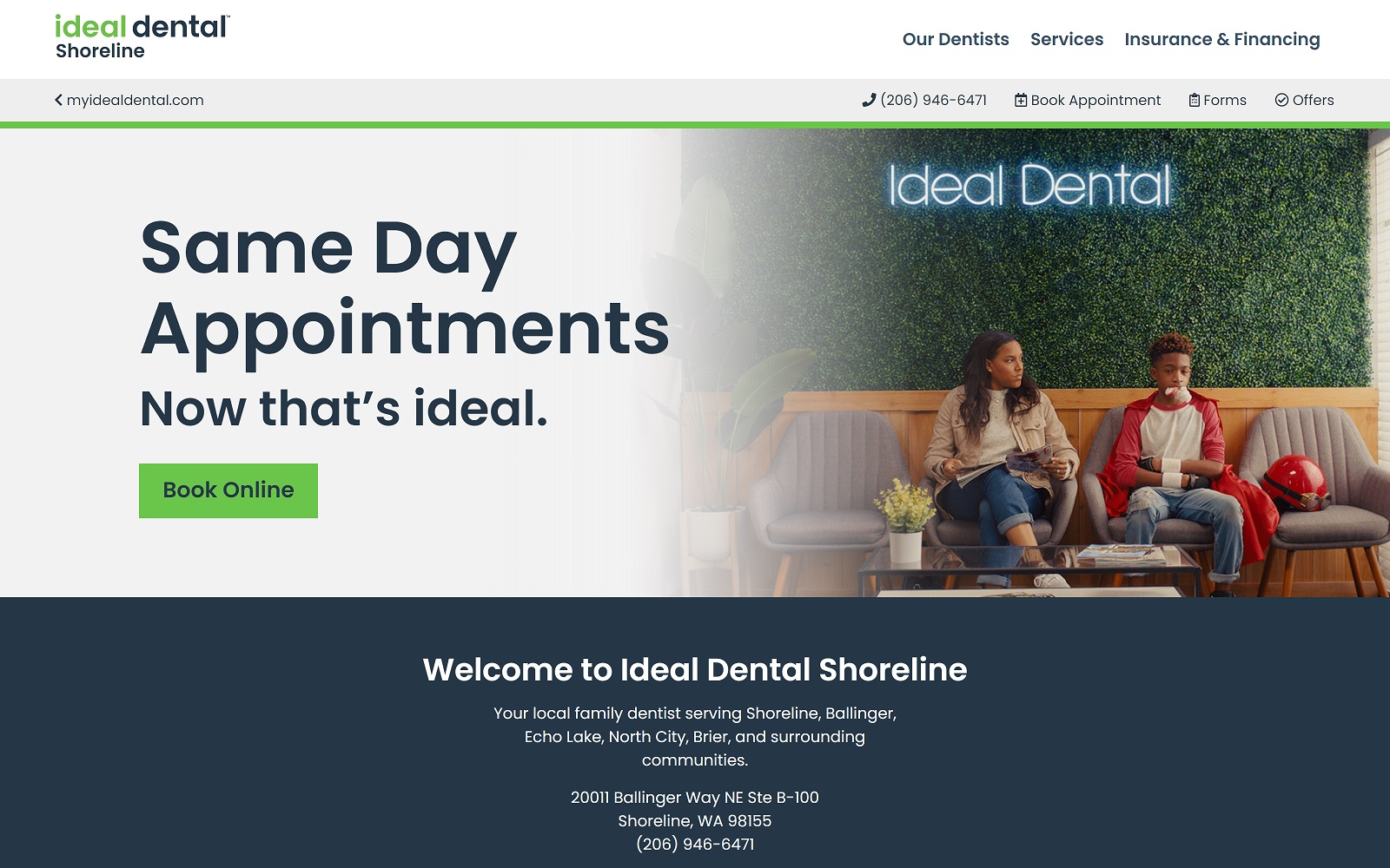 myidealdental.com_shoreline screenshot