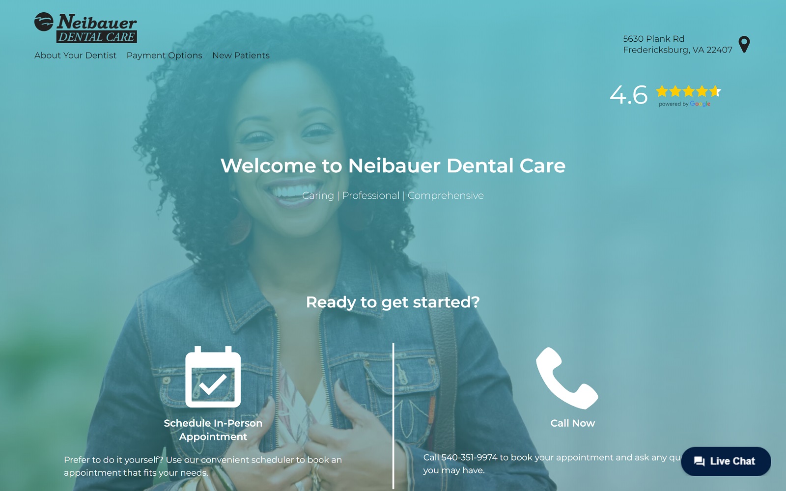 neibauerdentalharrisoncrossing.com screenshot