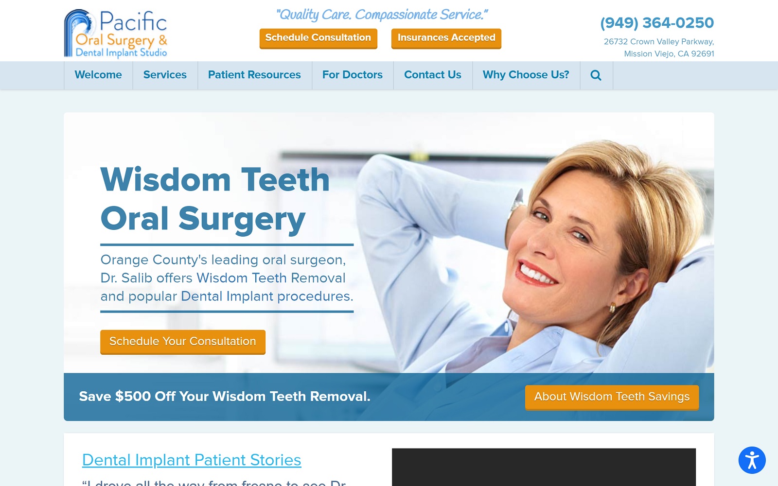 ocoralsurgeryandimplants.com screenshot