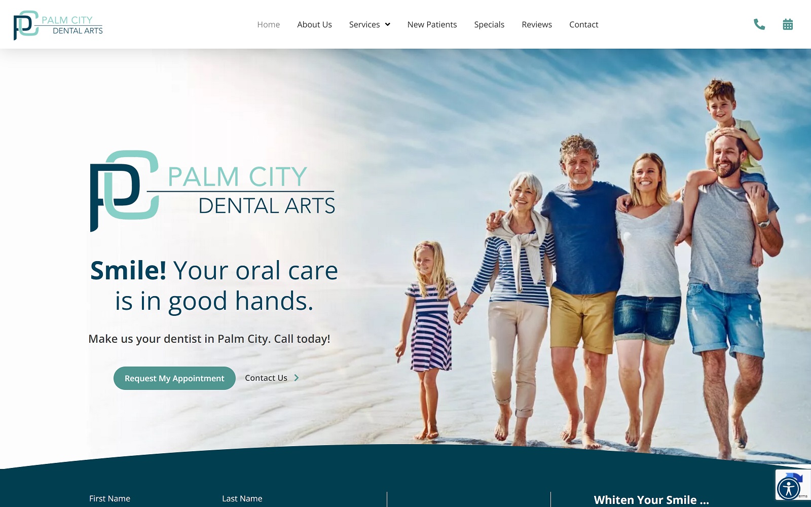 palmcitydentalarts.com screenshot
