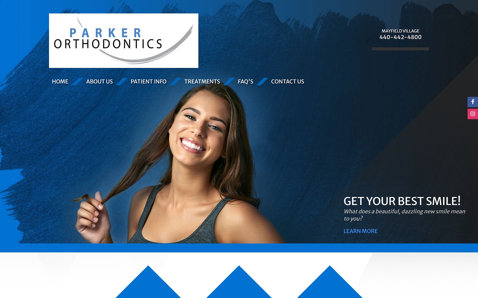 parkerorthodonticscle.com screenshot