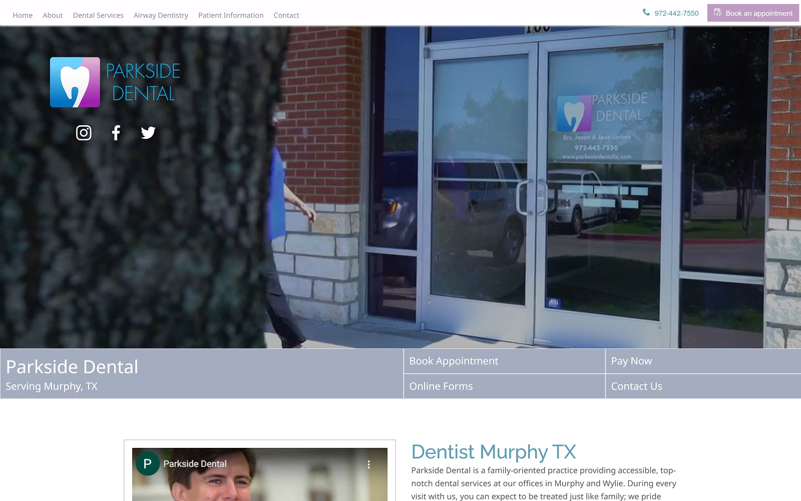 parksidedentaltx.com screenshot