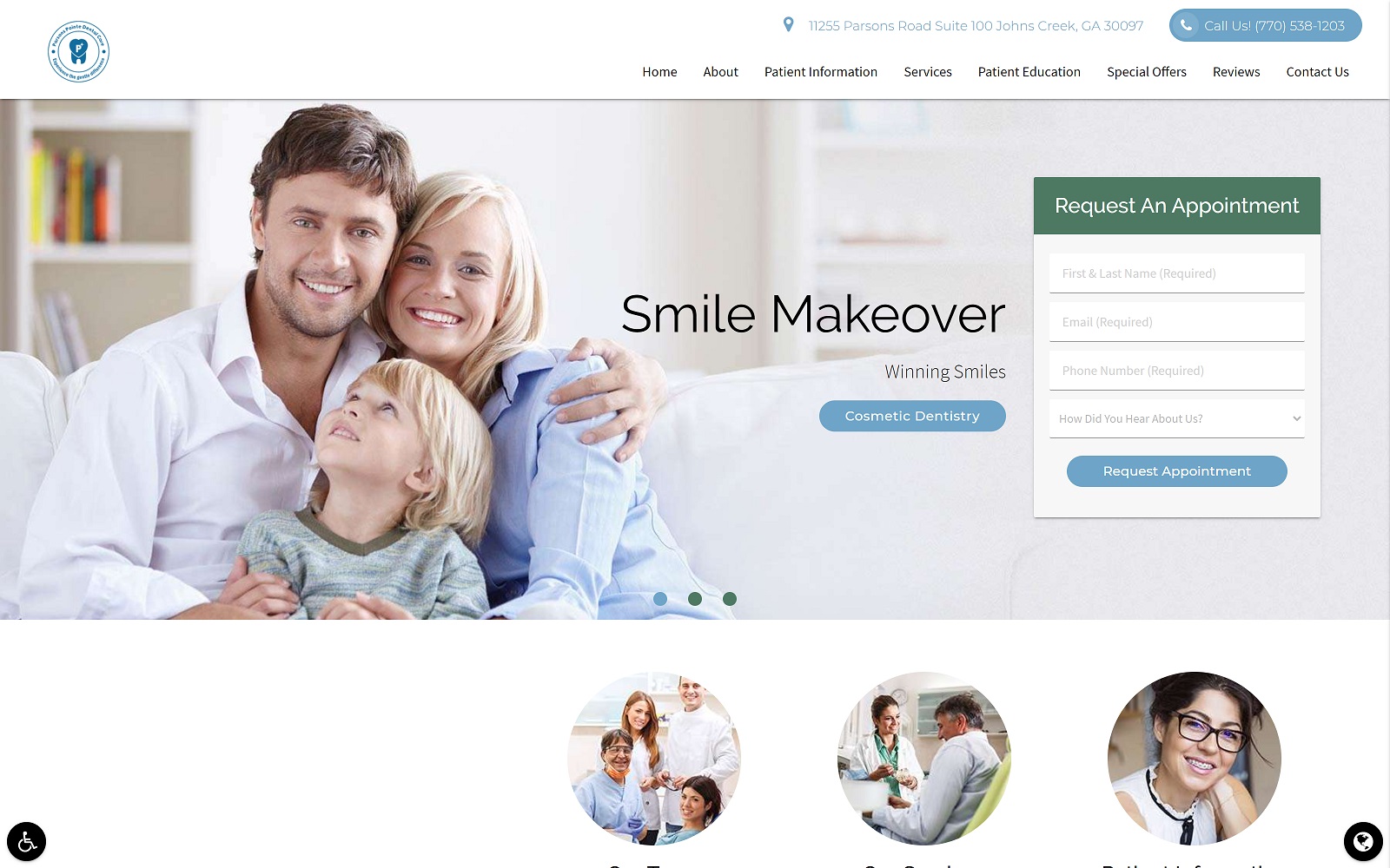 parsonspointedentalcare.com screenshot