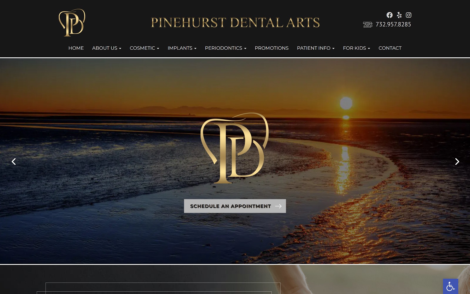 pinehurstdentalarts.com screenshot