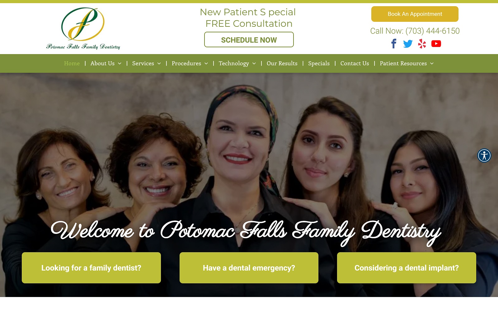 potomacdentistry.com screenshot
