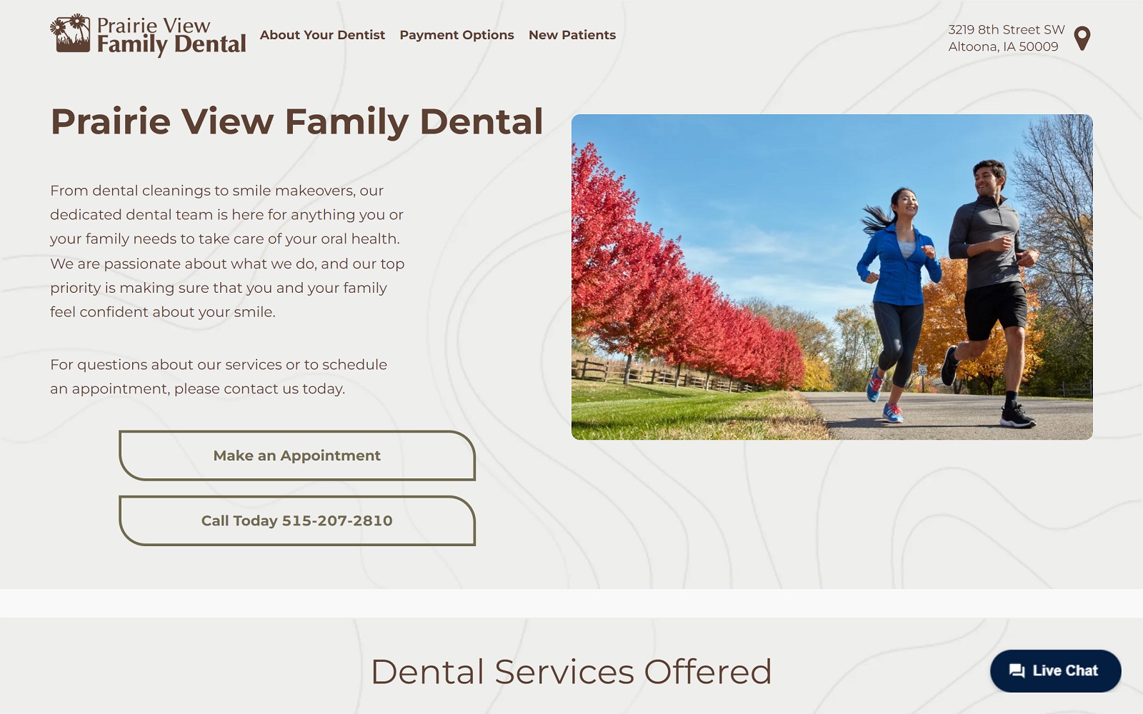 prairieviewfamilydental.com screenshot