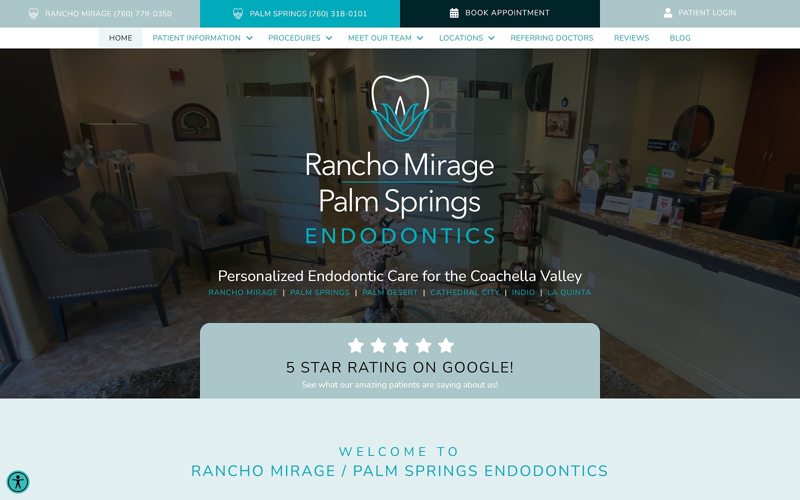 ranchomirageendodontics.com screenshot