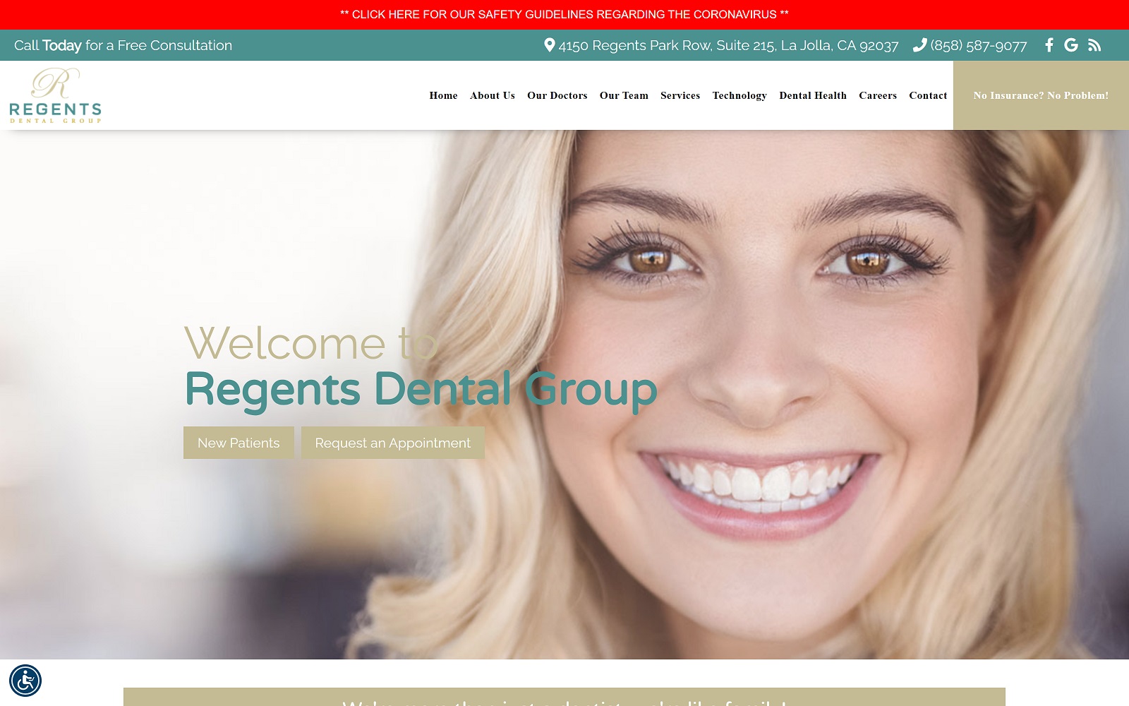 regentsdental.com screenshot