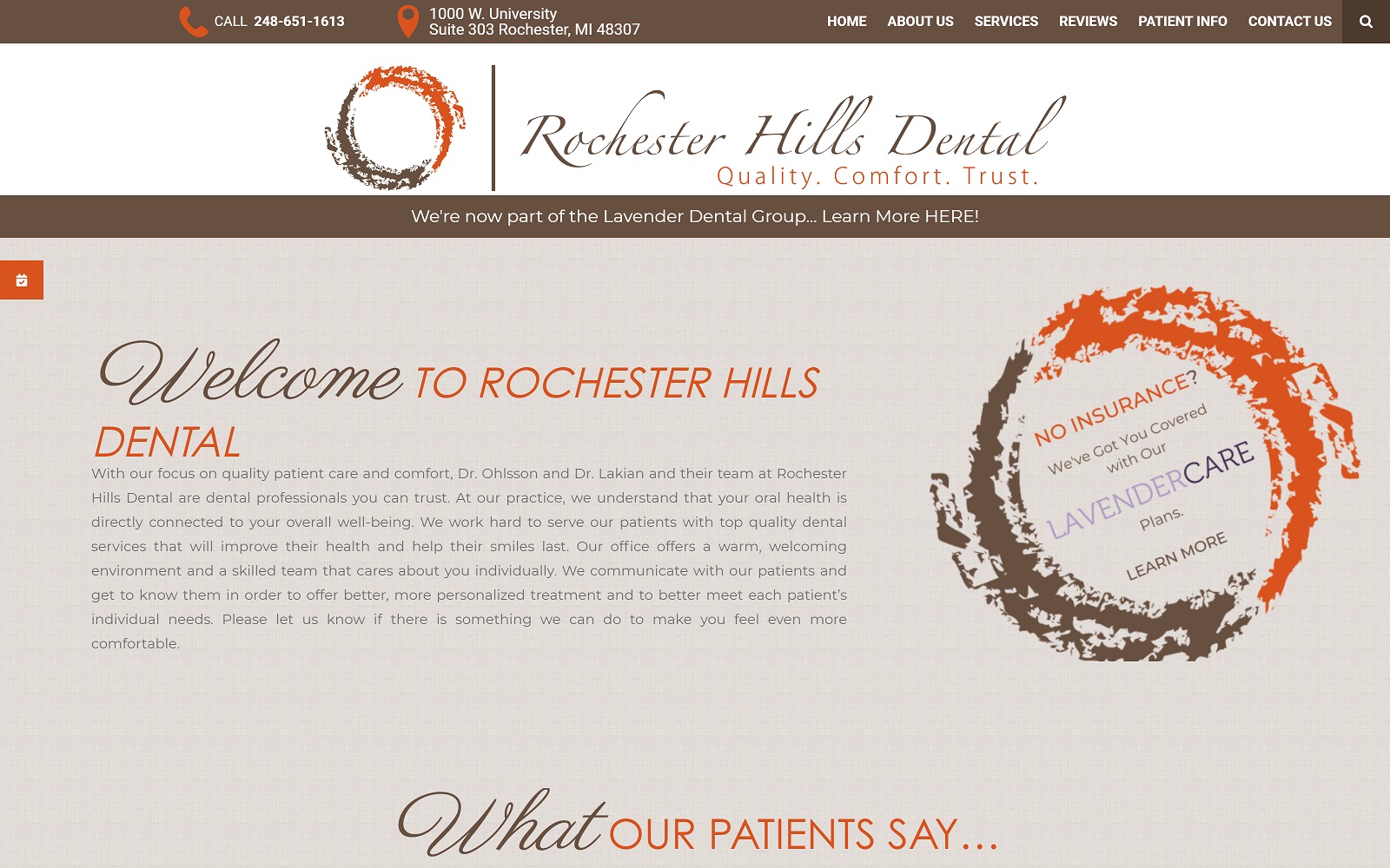 rochesterhillsmidentist.com screenshot