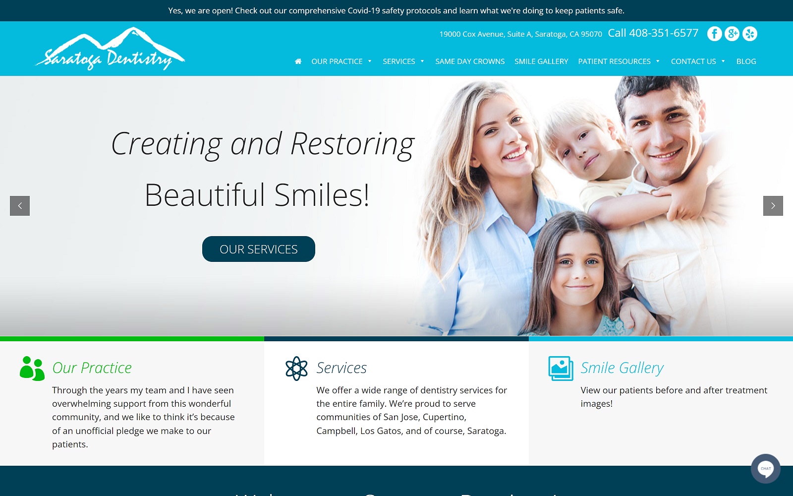 saratogadentistry.com screenshot