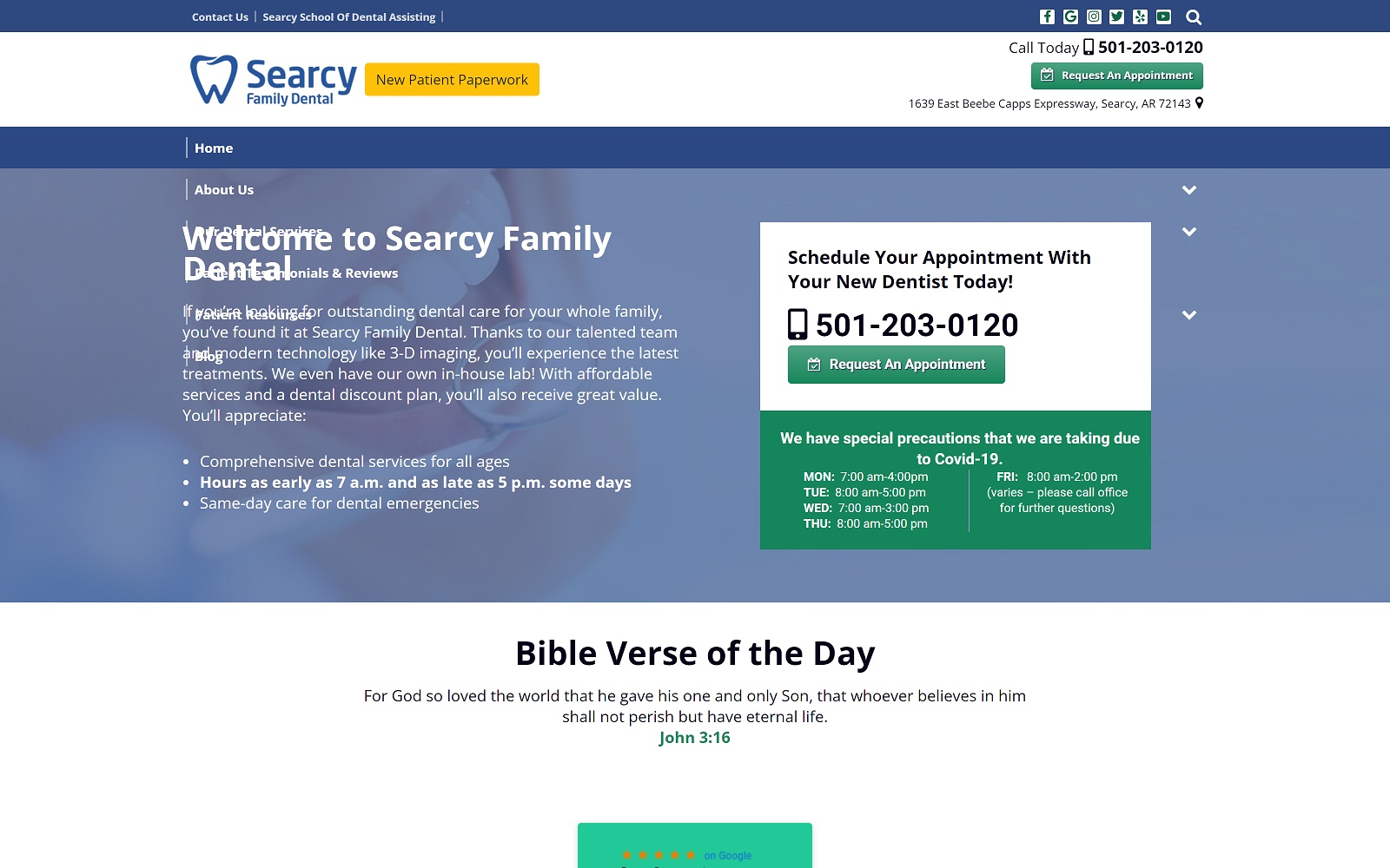 searcyfamilydental.com screenshot
