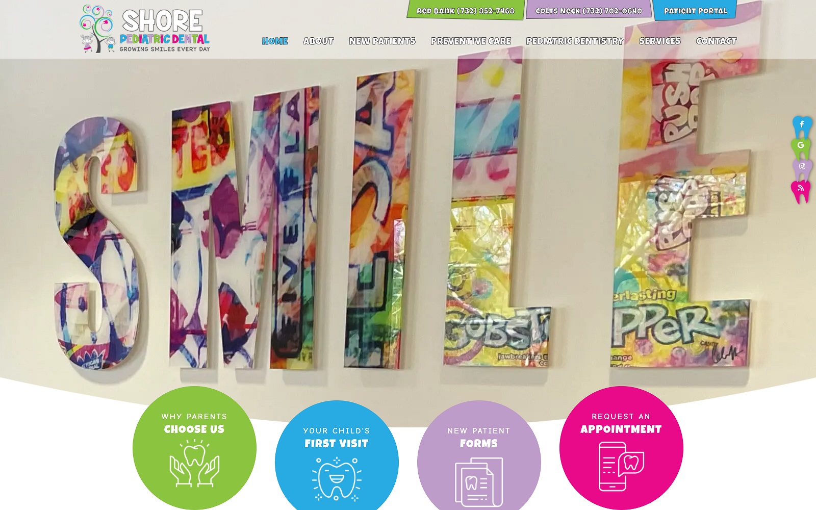 shorepediatric.com screenshot