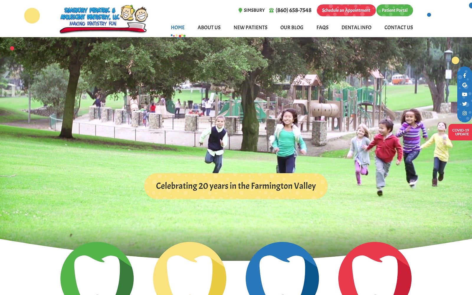 simsburychildrensdentistry.com screenshot