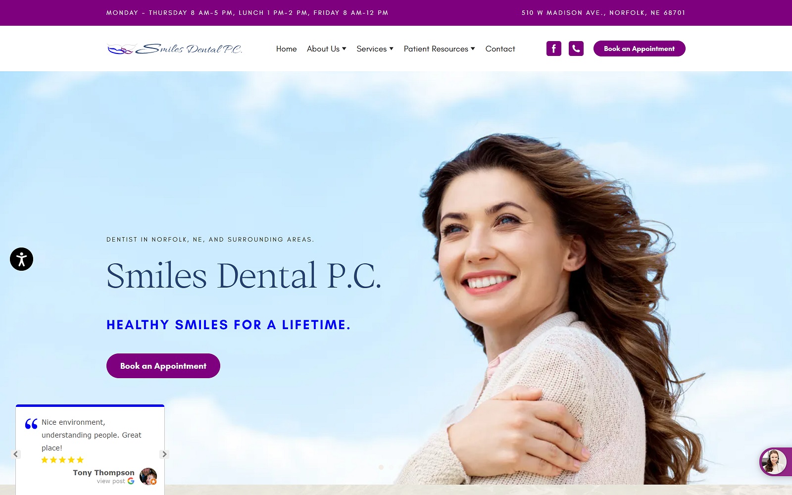 smilesdentalpc.com screenshot