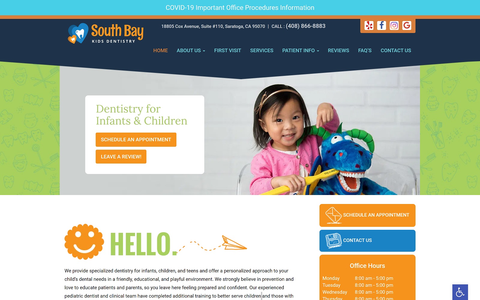 southbaykidsdentistry.com screenshot