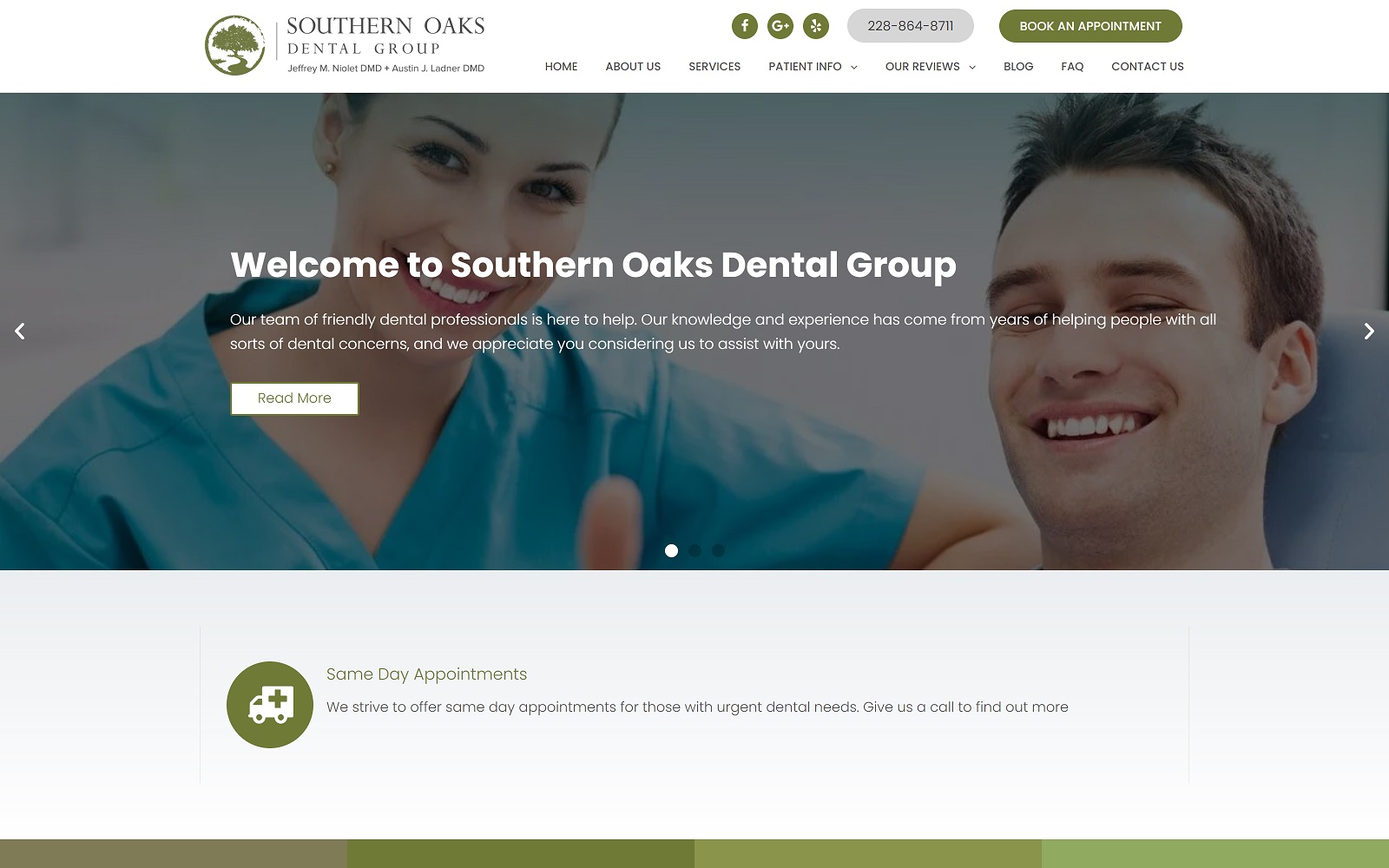 southernoaksdentalgroup.com screenshot