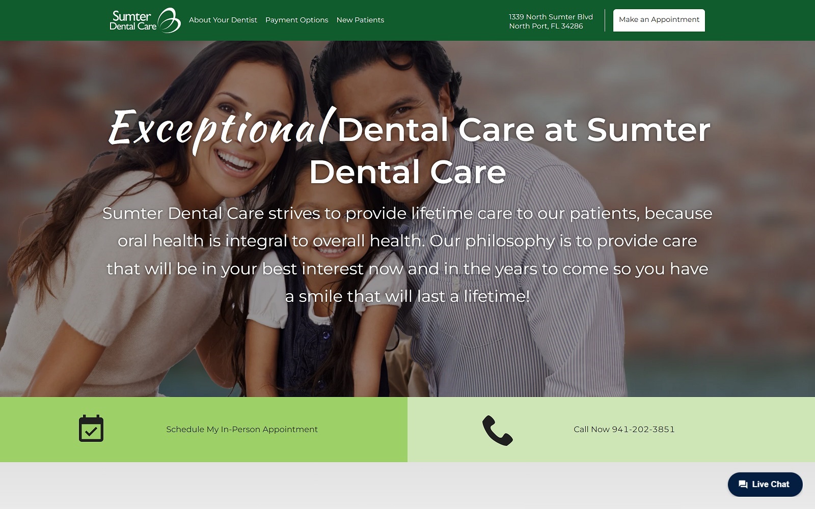 sumterdentalcare.com screenshot
