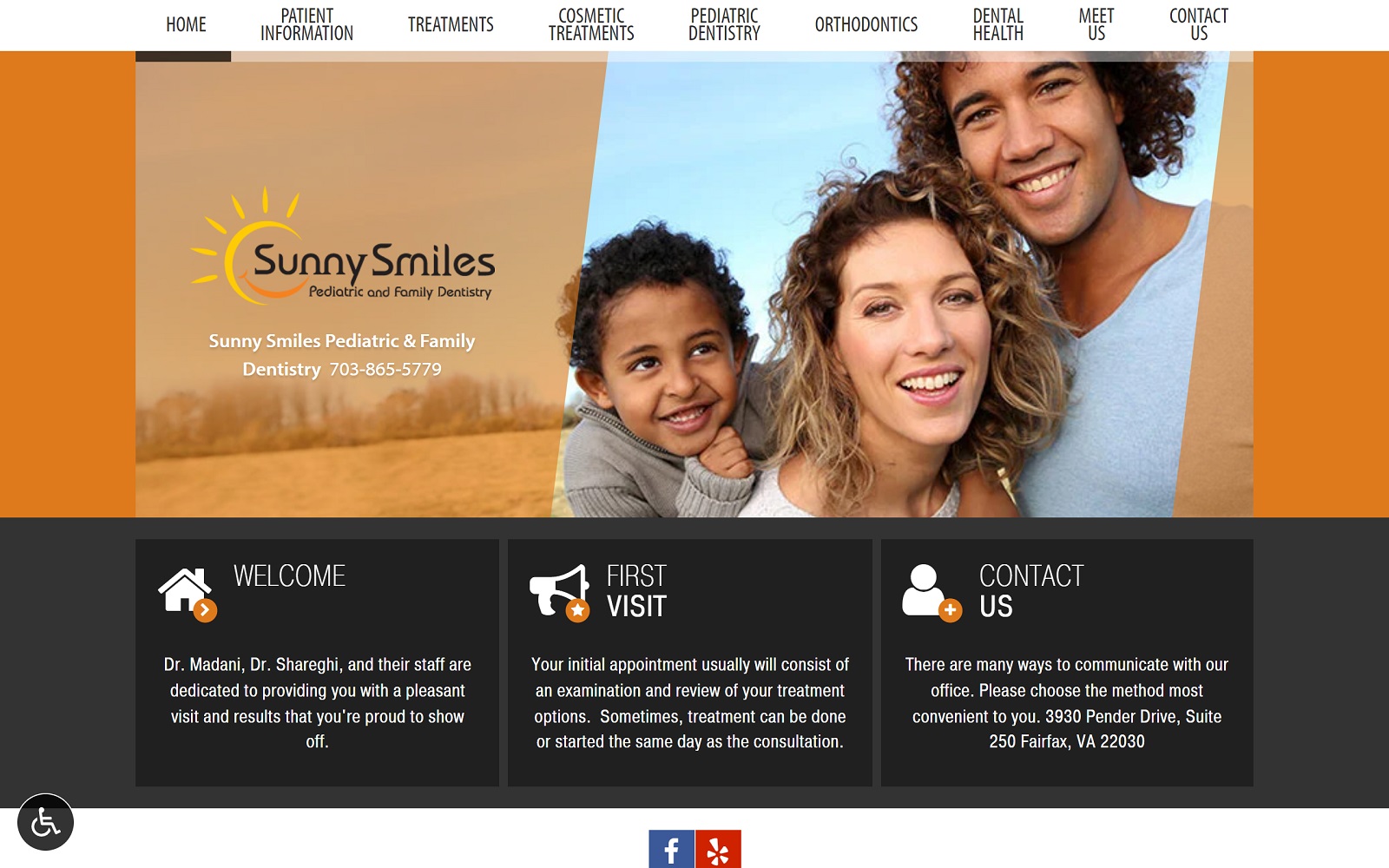 sunnysmilesfairfax.com screenshot