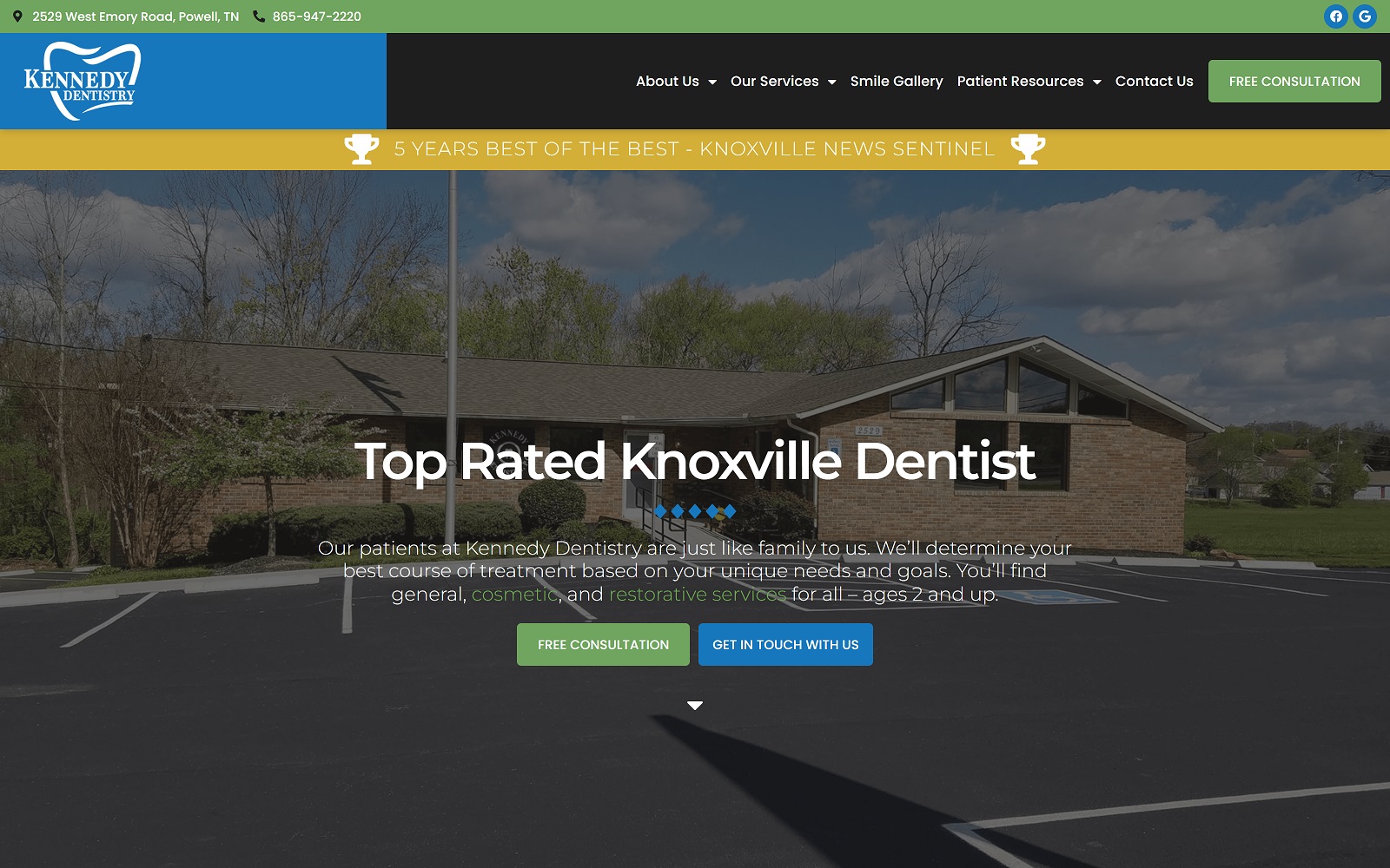 theknoxvilledentist.com screenshot