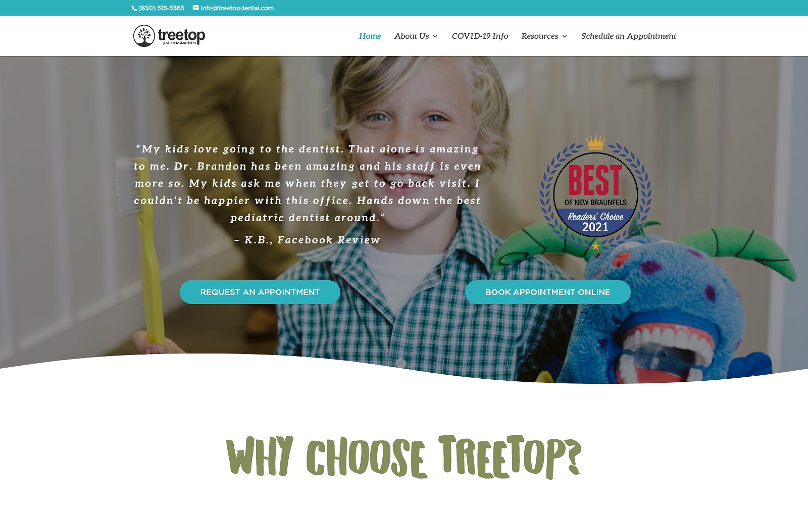 treetopdental.com screenshot